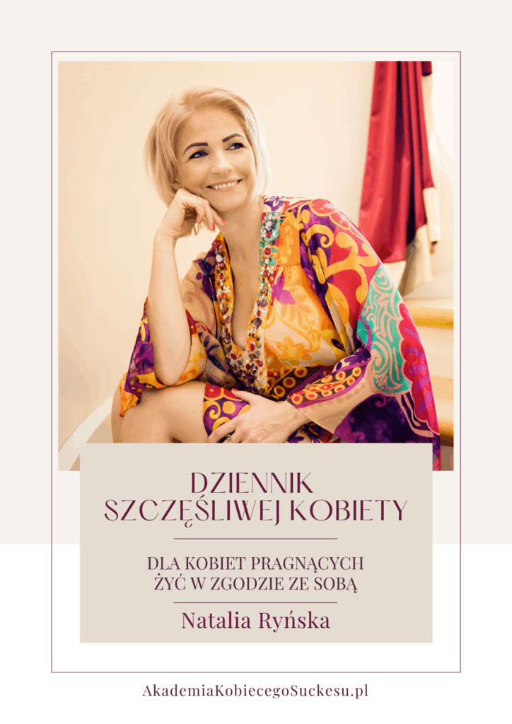 Okładka ebook Dziennik Szczęśliwej Kobiety Natalia Ryńska Lider MLM Akademia Kobiecego Sukcesu program mentoringowy rozwój kobiet szkolenia dla kobiet Coaching Psycholog